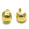 Oro Laminado Small Hoop, Gold Filled Style Ball Design, Polished, Golden Finish, 02.163.0426.18