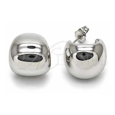 White Gold Filled Small Hoop, Ball Design, Polished, Rhodium Finish, 02.163.0426.1.18