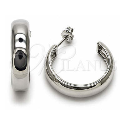 White Gold Filled Medium Hoop, Polished, Rhodium Finish, 02.163.0427.1.30