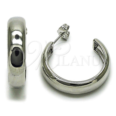 Rhodium Gold Filled Medium Hoop, Polished, Rhodium Finish, 02.163.0427.1.30