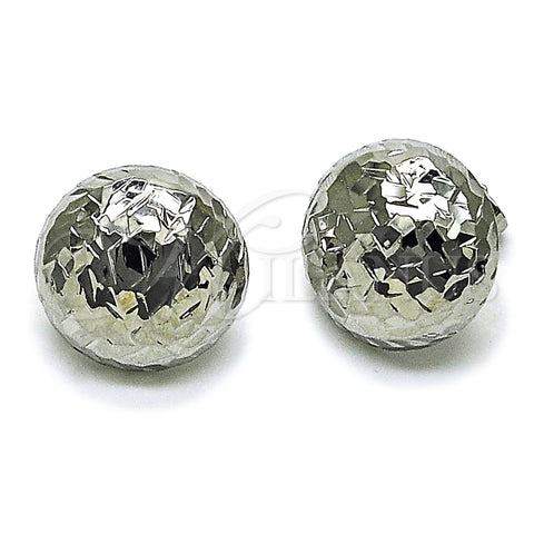 Rhodium Gold Filled Stud Earring, Diamond Cutting Finish, Rhodium Finish, 02.163.0428.1