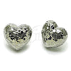 Rhodium Gold Filled Stud Earring, Heart Design, Diamond Cutting Finish, Rhodium Finish, 02.163.0429.1