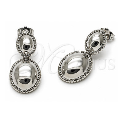 White Gold Filled Dangle Earring, Polished, Rhodium Finish, 02.163.0431.1