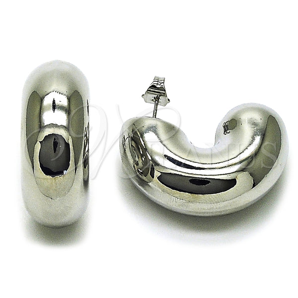 White Gold Filled Ring — Stud Earring Hollow Design Polished 02. — main product view — SKU 164823 | Oro Laminado Blanco anillo — Stud Earring Hollow diseño pulido 02. — SKU 164823