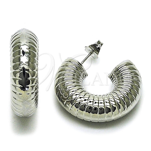 Rhodium Gold Filled Stud Earring, Hollow Design, Polished, Rhodium Finish, 02.163.0169.1.30
