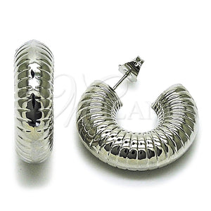 White Gold Filled Ring — Stud Earring Hollow Design Polished 02. — main product view — SKU 164824 | Oro Laminado Blanco anillo — Stud Earring Hollow diseño pulido 02. — SKU 164824