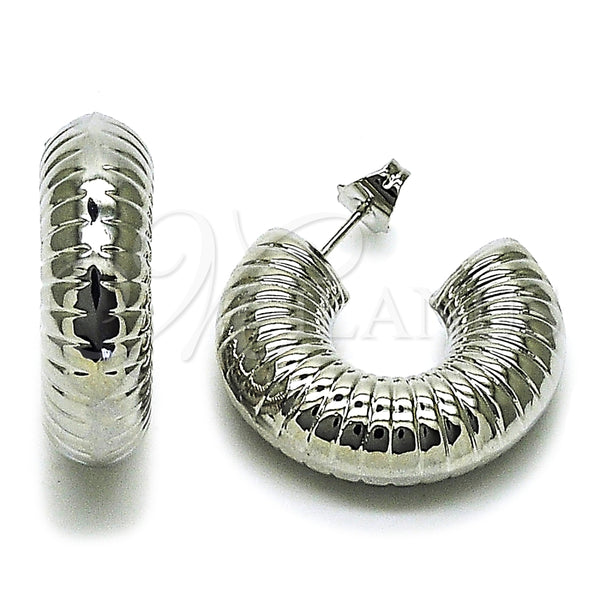 White Gold Filled Ring — Stud Earring Hollow Design Polished 02. — main product view — SKU 164824 | Oro Laminado Blanco anillo — Stud Earring Hollow diseño pulido 02. — SKU 164824