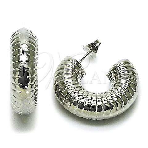 Rhodium Gold Filled Stud Earring, Hollow Design, Polished, Rhodium Finish, 02.163.0169.1.30