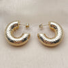 Oro Laminado Medium Hoop, Gold Filled Style Hollow Design, Polished, Golden Finish, 02.163.0277.30