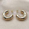 Oro Laminado Medium Hoop, Gold Filled Style Hollow Design, Polished, Golden Finish, 02.163.0433.30