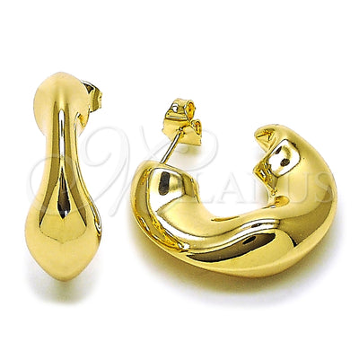 Oro Laminado Medium Hoop, Gold Filled Style Hollow Design, Polished, Golden Finish, 02.163.0353.30 for wholesale, main product view