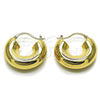 Oro Laminado Medium Hoop, Gold Filled Style Hollow Design, Polished, Golden Finish, 02.163.0435.30