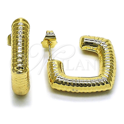 Oro Laminado Small Hoop, Gold Filled Style Hollow Design, Polished, Golden Finish, 02.163.0437.25