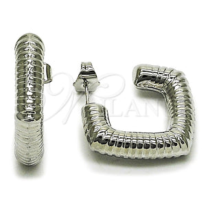 White Gold Filled Hoop Earrings — Small Hoop Hollow Design Polished 02. — main product view — SKU 164838 | Oro Laminado Blanco aretes de aro — Small Hoop Hollow diseño pulido 02. — SKU 164838