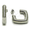Rhodium Gold Filled Small Hoop, Hollow Design, Polished, Rhodium Finish, 02.163.0437.1.25