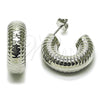 Rhodium Gold Filled Stud Earring, Hollow Design, Diamond Cutting Finish, Rhodium Finish, 02.163.0169.1.25
