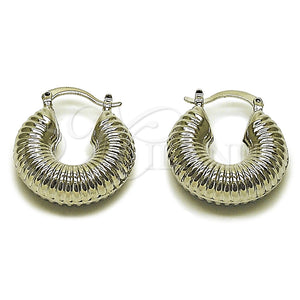White Gold Filled Hoop Earrings — Small Hoop Hollow Design Polished 02. — main product view — SKU 164841 | Oro Laminado Blanco aretes de aro — Small Hoop Hollow diseño pulido 02. — SKU 164841