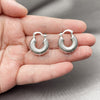 Rhodium Gold Filled Small Hoop, Hollow Design, Polished, Rhodium Finish, 02.163.0438.1.20 for wholesale, additional product view 2