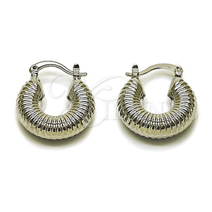 White Gold Filled Hoop Earrings — Small Hoop Hollow Design Polished 02. — main product view — SKU 164843 | Oro Laminado Blanco aretes de aro — Small Hoop Hollow diseño pulido 02. — SKU 164843