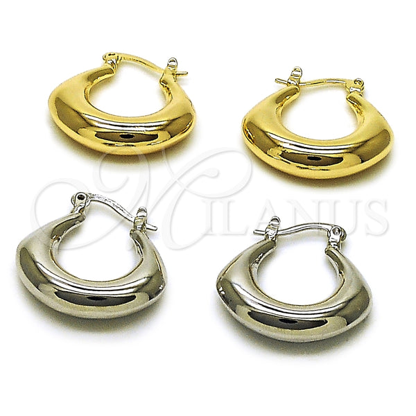 Gold Filled Hoop Earrings — Small Hoop Hollow Design Polished 02. — alternate product view — SKU 164844 | Oro Laminado aretes de aro — Small Hoop Hollow diseño pulido 02. — SKU 164844
