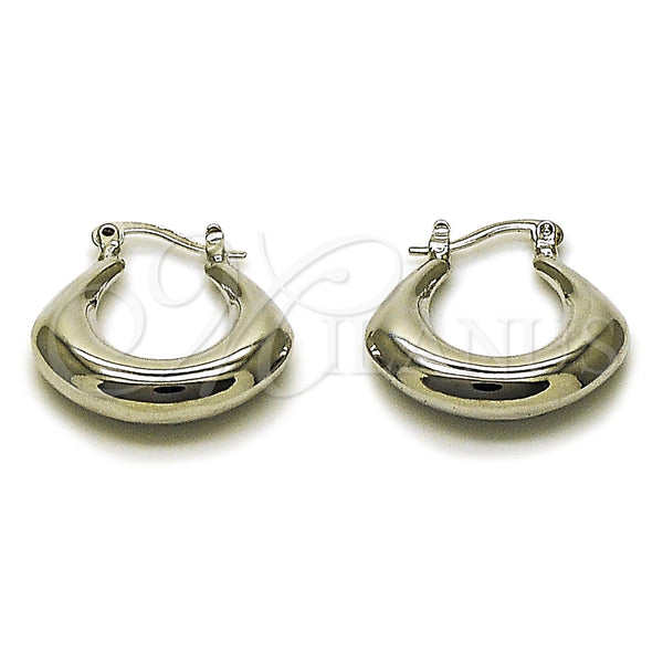 White Gold Filled Hoop Earrings — Small Hoop Hollow Design Polished 02. — main product view — SKU 164845 | Oro Laminado Blanco aretes de aro — Small Hoop Hollow diseño pulido 02. — SKU 164845