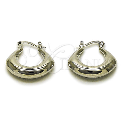 Rhodium Gold Filled Small Hoop, Hollow Design, Polished, Rhodium Finish, 02.163.0439.1.22