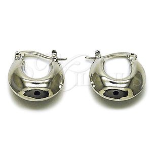 White Gold Filled Hoop Earrings — Small Hoop Hollow Design Polished 02. — main product view — SKU 164846 | Oro Laminado Blanco aretes de aro — Small Hoop Hollow diseño pulido 02. — SKU 164846