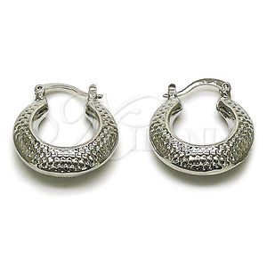 White Gold Filled Hoop Earrings — Small Hoop Hollow Design Diamond Cutting 02. — main product view — SKU 164847 | Oro Laminado Blanco aretes de aro — Small Hoop Hollow diseño Diamond Cutting 02. — SKU 164847