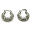 Rhodium Gold Filled Small Hoop, Hollow Design, Diamond Cutting Finish, Rhodium Finish, 02.163.0167.1.20