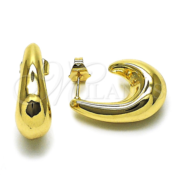Gold Filled Hoop Earrings — Small Hoop Hollow Design Polished 02. — main product view — SKU 164848 | Oro Laminado aretes de aro — Small Hoop Hollow diseño pulido 02. — SKU 164848