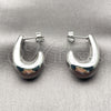 Rhodium Gold Filled Small Hoop, Hollow Design, Polished, Rhodium Finish, 02.163.0440.1.18