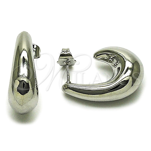 Rhodium Gold Filled Small Hoop, Hollow Design, Polished, Rhodium Finish, 02.163.0440.1.18