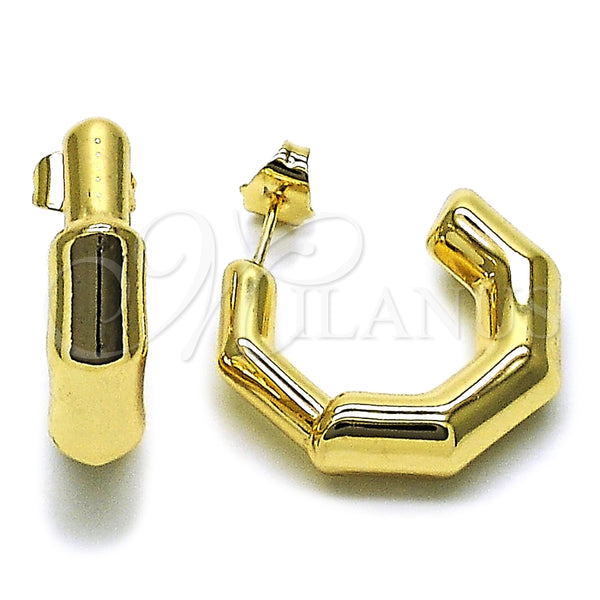 Gold Filled Hoop Earrings — Small Hoop Hollow Design Polished 02. — main product view — SKU 164850 | Oro Laminado aretes de aro — Small Hoop Hollow diseño pulido 02. — SKU 164850