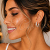 White Gold Filled Small Hoop, Hollow Design, Polished, Rhodium Finish, 02.163.0441.1.25