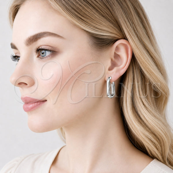White Gold Filled Ring — Stud Earring Hollow Design Polished 02. — alternate product view — SKU 164852 | Oro Laminado Blanco anillo — Stud Earring Hollow diseño pulido 02. — SKU 164852