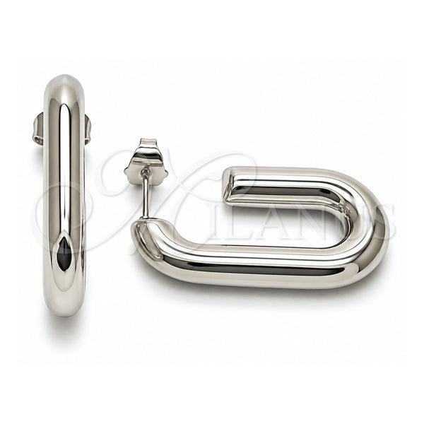 White Gold Filled Stud Earring, Hollow Design, Polished, Rhodium Finish, 02.163.0193.1.20