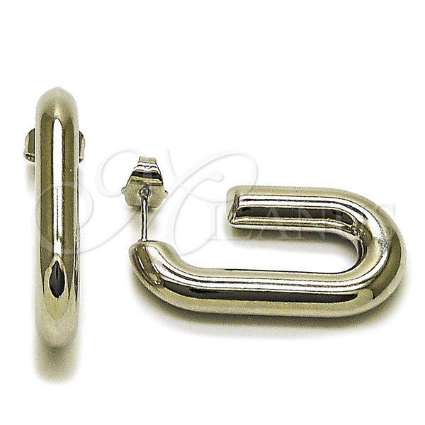 Rhodium Gold Filled Stud Earring, Hollow Design, Polished, Rhodium Finish, 02.163.0193.1.20