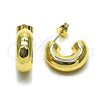 Oro Laminado Stud Earring, Gold Filled Style Hollow Design, Polished, Golden Finish, 02.163.0160.20