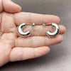 Rhodium Gold Filled Stud Earring, Hollow Design, Polished, Rhodium Finish, 02.163.0160.1.20