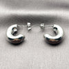 Rhodium Gold Filled Stud Earring, Hollow Design, Polished, Rhodium Finish, 02.163.0160.1.20
