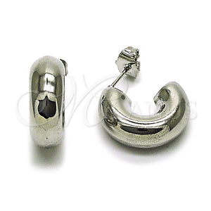 White Gold Filled Ring — Stud Earring Hollow Design Polished 02. — main product view — SKU 164854 | Oro Laminado Blanco anillo — Stud Earring Hollow diseño pulido 02. — SKU 164854