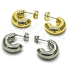 Rhodium Gold Filled Stud Earring, Hollow Design, Polished, Rhodium Finish, 02.163.0160.1.20