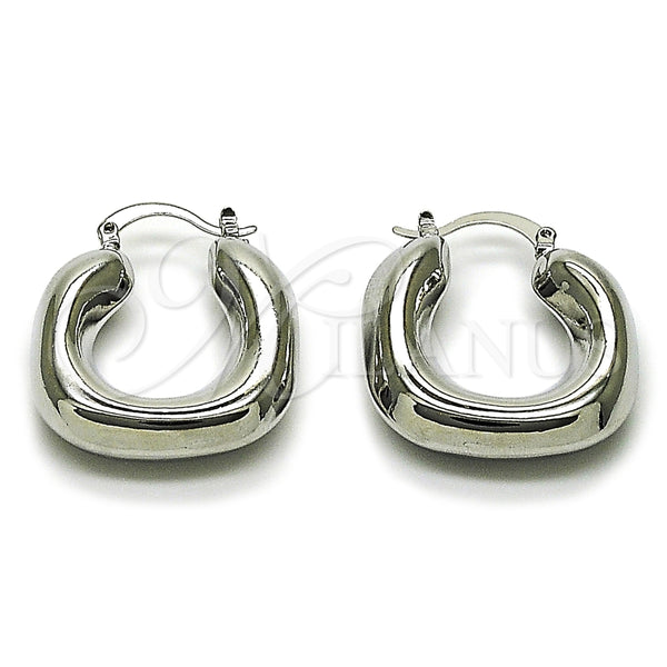 Rhodium Gold Filled Medium Hoop, Hollow Design, Polished, Rhodium Finish, 02.163.0280.1.27