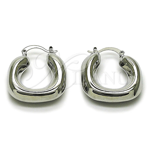 Rhodium Gold Filled Medium Hoop, Hollow Design, Polished, Rhodium Finish, 02.163.0280.1.27