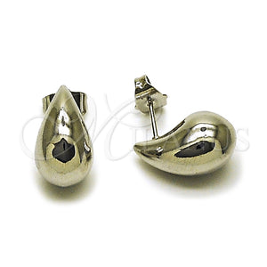 White Gold Filled Ring — Stud Earring Teardrop and Hollow Design Polished 02. — main product view — SKU 164856 | Oro Laminado Blanco anillo — Stud Earring Teardrop and Hollow diseño pulido 02. — SKU 164856