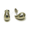 Rhodium Gold Filled Stud Earring, Teardrop and Hollow Design, Polished, Rhodium Finish, 02.213.0922.1