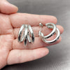 White Gold Filled Small Hoop, Hollow Design, Polished, Rhodium Finish, 02.213.0455.1.25