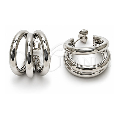 White Gold Filled Small Hoop, Hollow Design, Polished, Rhodium Finish, 02.213.0455.1.25