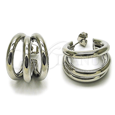 Rhodium Gold Filled Small Hoop, Hollow Design, Polished, Rhodium Finish, 02.213.0455.1.25 for wholesale, main product view