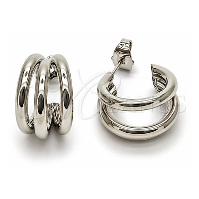 White Gold Filled Small Hoop, Hollow Design, Polished, Rhodium Finish, 02.213.0455.1.20